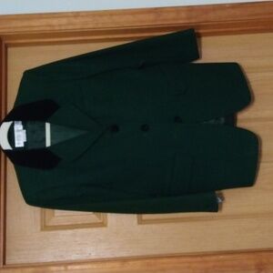 WOOL LINED BLAZER WITH VELVET COLLAR AND BUTTONS SIZE 10